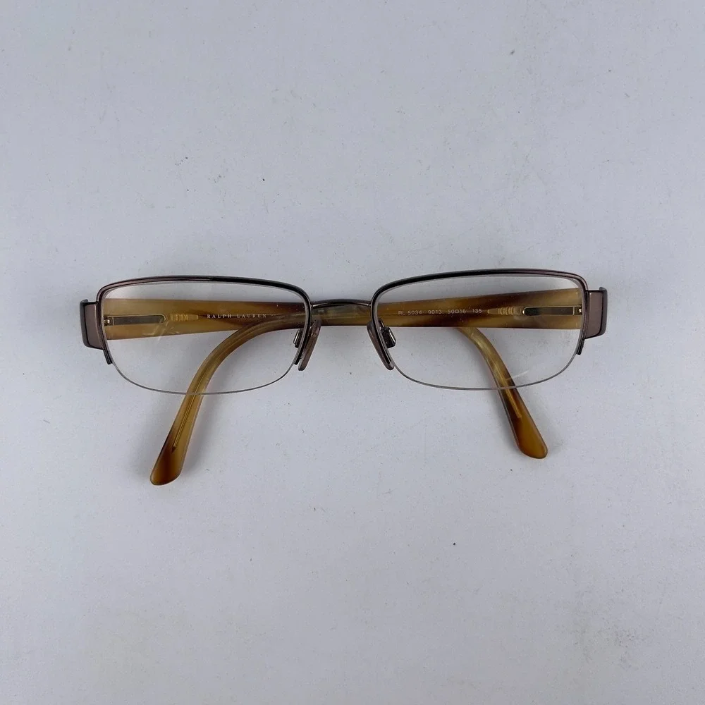 Ralph Lauren RL‎ 5034 9013 Women's Eyeglasses Frame Brown Half Rim 50-16-135mm